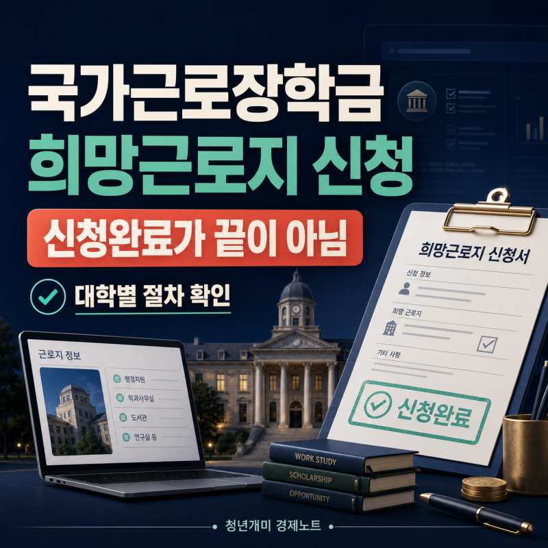 국가근로장학금 희망근로지 신청 2026년 2학기, 신청완료가 끝이 아닌 이유