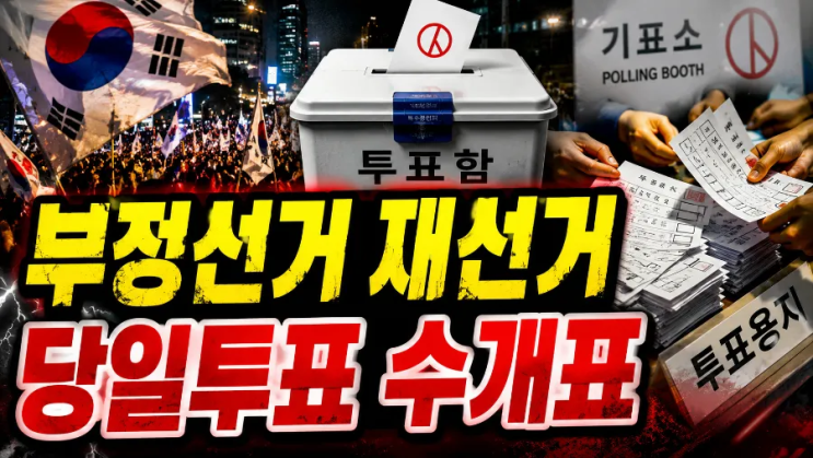 부정선거 재선거!! <b>선관위</b> 부정부패!!