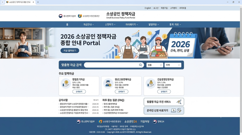 " 소상공인 저금리 대출, 나도 받을 수있을까?2026년 정책자금 알아보기".