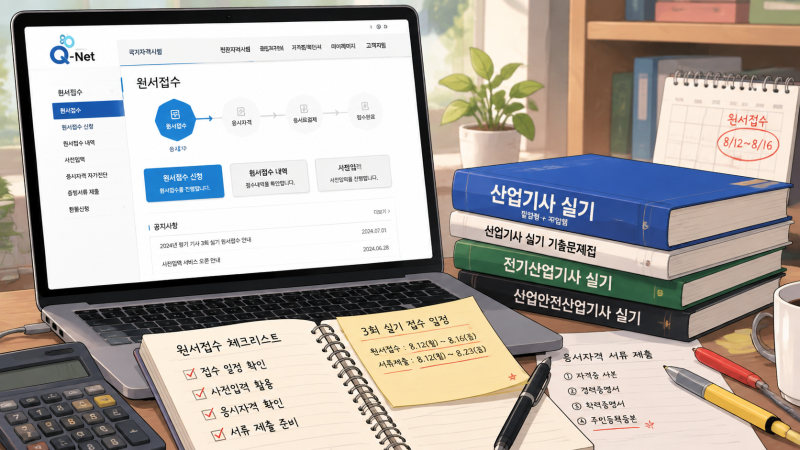 산업기사 3회 실기 원서접수 완벽 가이드: 접수 일정, 사전입력 활용법, 응시자격 서류 제출