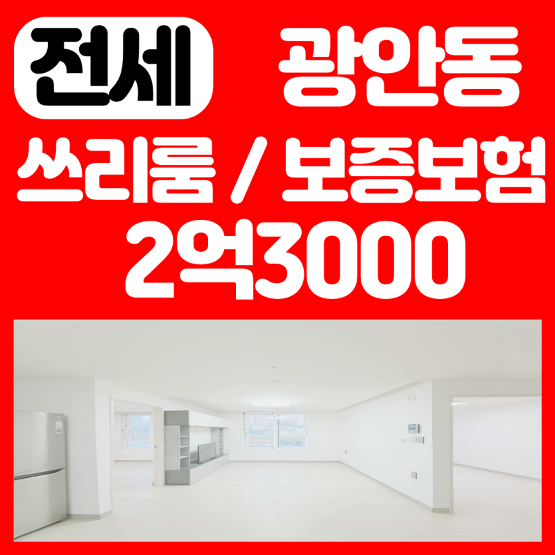 광안동 수영역 아파트 구조 쓰리룸 오피스텔 전세 주인세대 부일스타리움/ LH 신혼부부 중기....