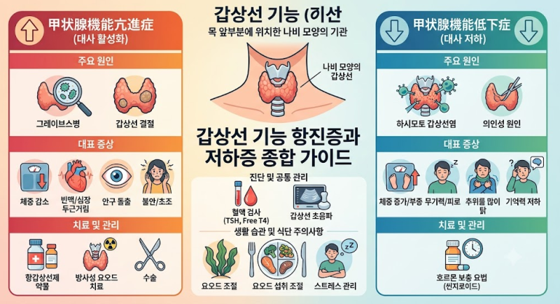 갑상선 기능 항진증과 저하증 종합 가이드
