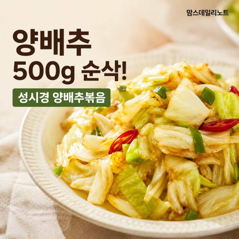 양배추 500g 순삭! 성시경 양배추볶음, 다이어트 중에도 자꾸 손가는 초간단 레시피