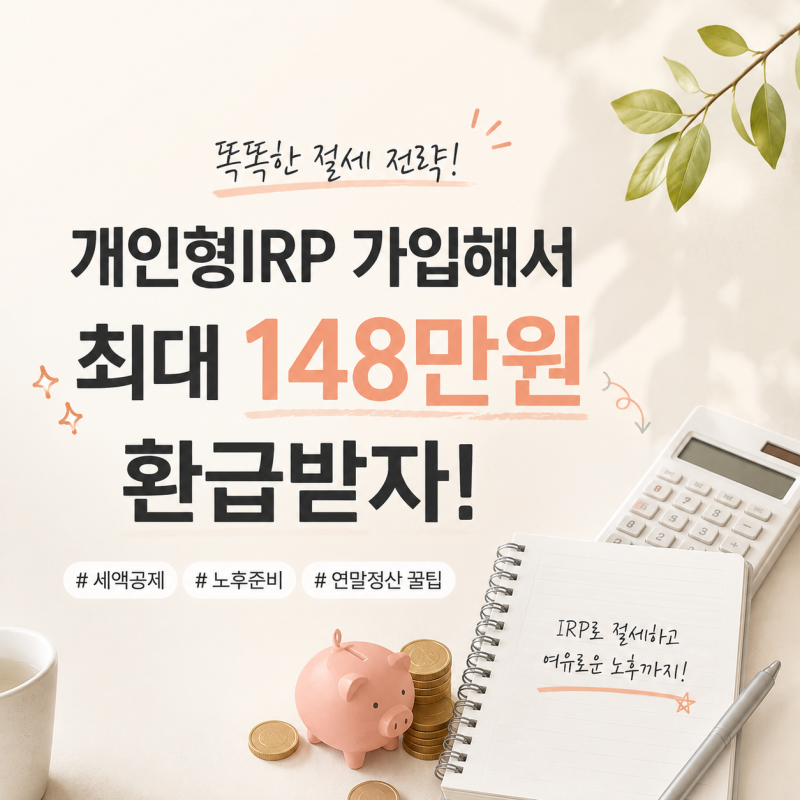 직장인 연말정산 절세 방법: 개인형 IRP로 세액공제(최대148만원)