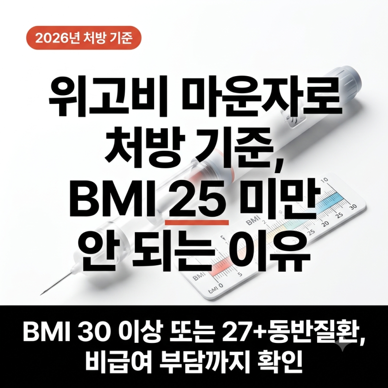 위고비 마운자로 처방 기준 BMI 25 미만 안 되는 이유