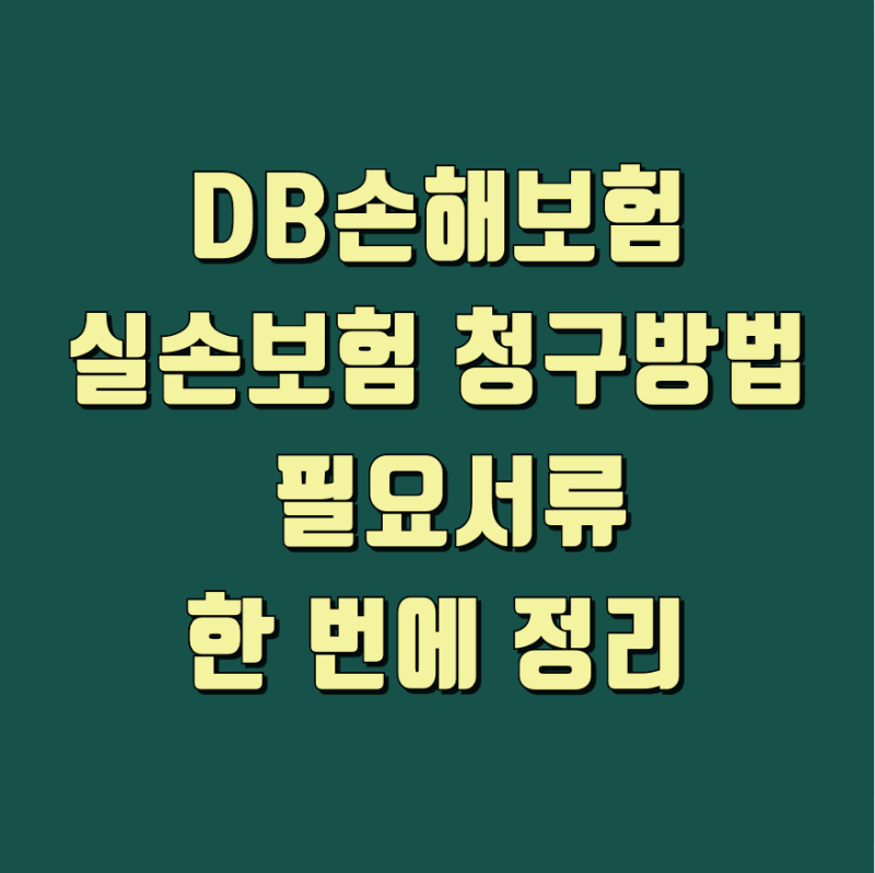 DB손해보험 입원 통원 실손 실비청구·진단서 대체서류 정리