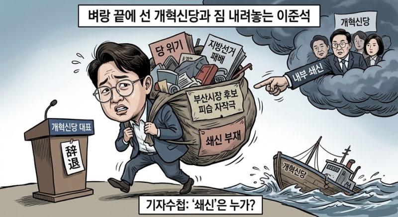 [기자수첩] 짐 내려놓는 이준석 사퇴 , 벼랑 끝 개혁신당의 쇄신은 이제부터?