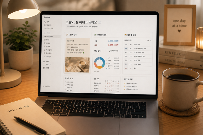 ✨ 노션 초보 탈출! 일기·가계부·일정 관리 템플릿 10분 완성법