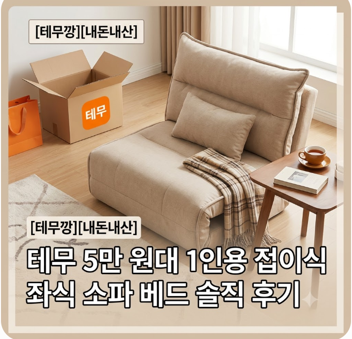 [테무깡][내돈내산] 테무 5만 원대 1인용 접이식 좌식 소파 베드 솔직 후기