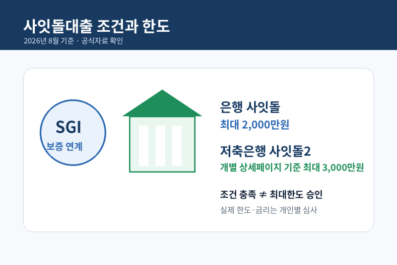 사잇돌대출 조건과 한도, 사잇돌2 차이까지 정리 (2026년 기준)