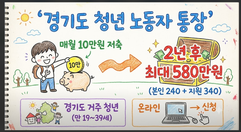 경기도 청년 노동자 통장 자격 조건부터 신청 방법까지 총정리 (월 10만 원으로 580만 원 만들....