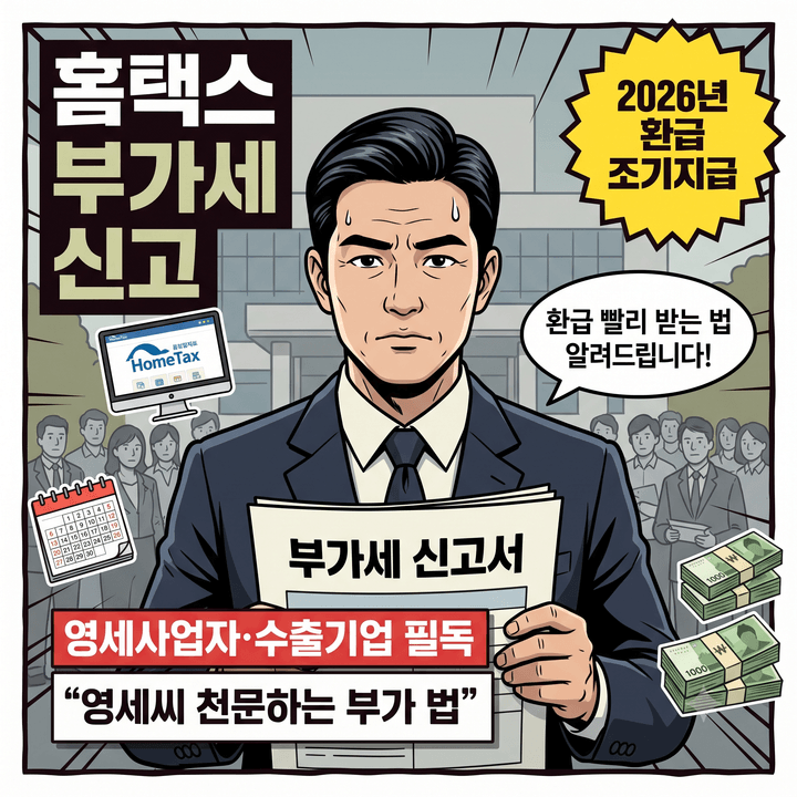 홈택스 부가세 신고 후 환급 조기지급 받는 방법, 영세사업자·수출기업이 챙겨야 할 2026년 ....
