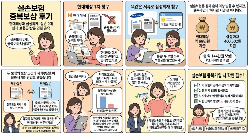 성장주사 실비 보험 현대해상&삼성화재 중복보상 후기