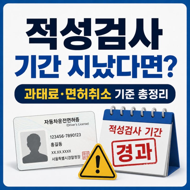 운전면허 적성검사 기간이 지났다면?｜과태료·면허취소·대처법·갱신 방법