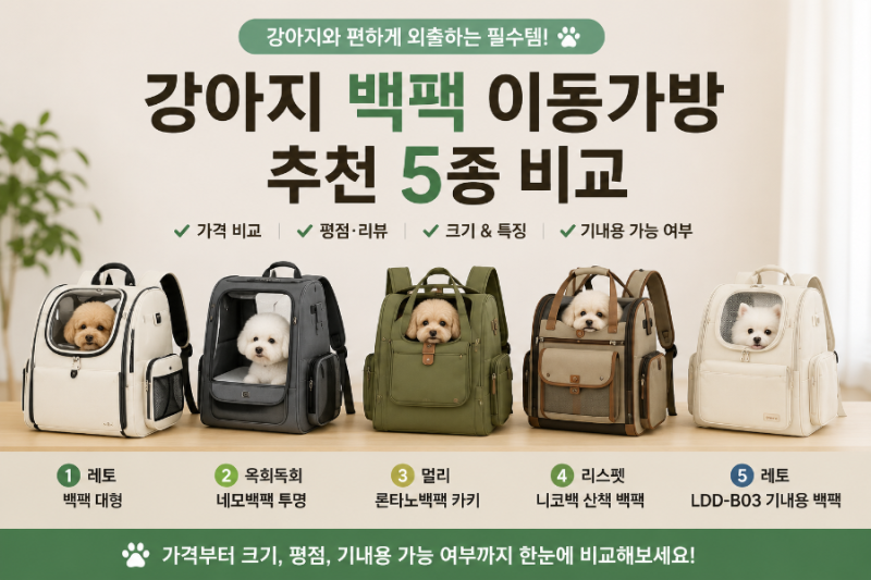 강아지 고양이 백팩 이동가방 추천 5종 비교｜가격·크기·기내용까지