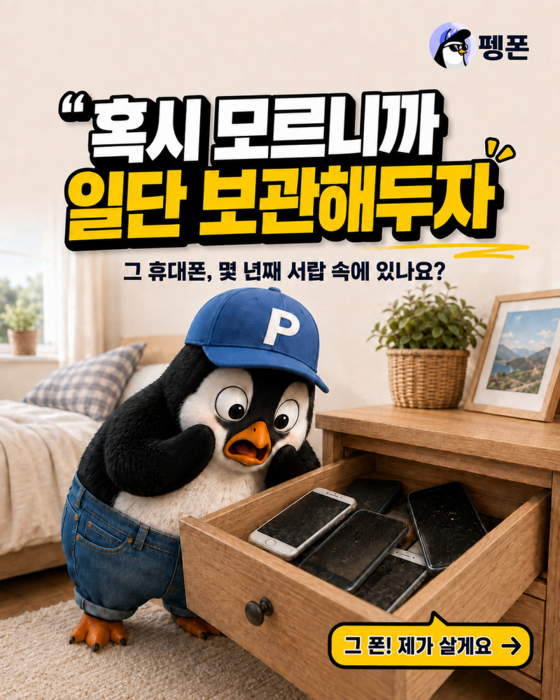 [펭폰] 안 쓰는 휴대폰, 오래 보관하면 손해인 이유｜중고폰팔기 전에 꼭 확인하세요
