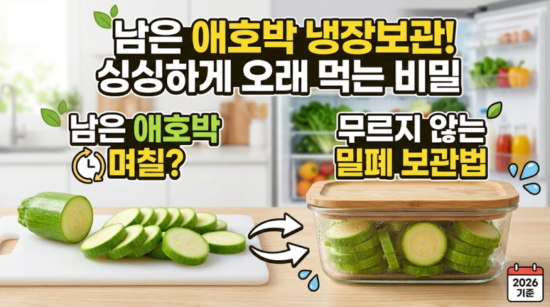 남은 애호박 냉장보관 며칠? 자른 애호박 보관하는 법