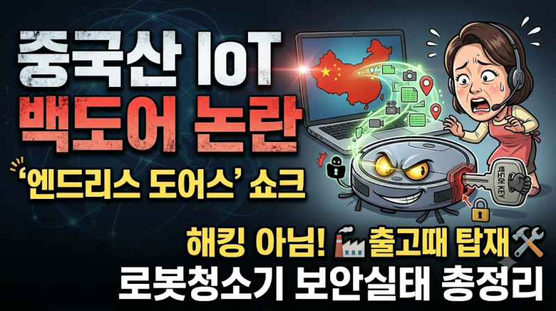 중국산 IoT 백도어 논란 | 해킹이 아니라 출고 때부터 탑재된 '엔드리스 도어스'와 로봇청소기....