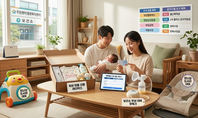 [2026년 최신] 출산·육아혜택 총정리: 지원금·지역별 차이·보건소 물품 대여 & 실전 신청요령