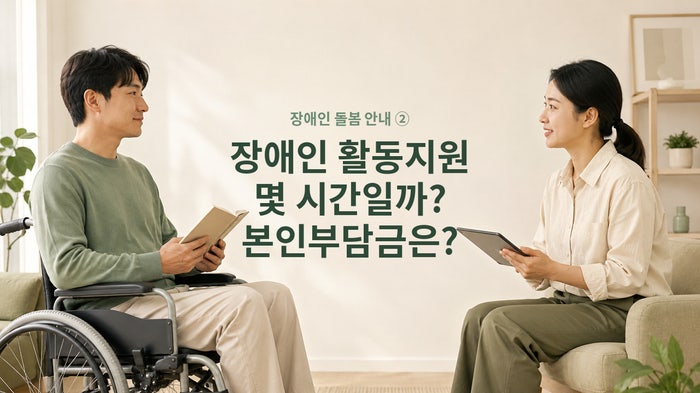장애인 활동지원, 한 달에 몇 시간일까요?｜2026년 월 한도액·본인부담금