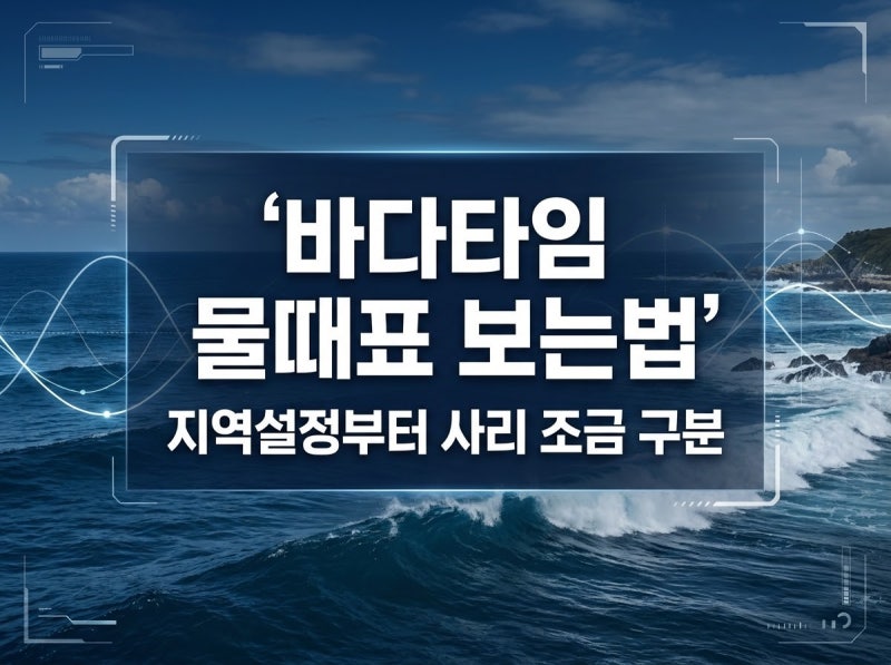 바다타임 물때표 보는법 총정리 (지역설정부터 사리 조금까지)