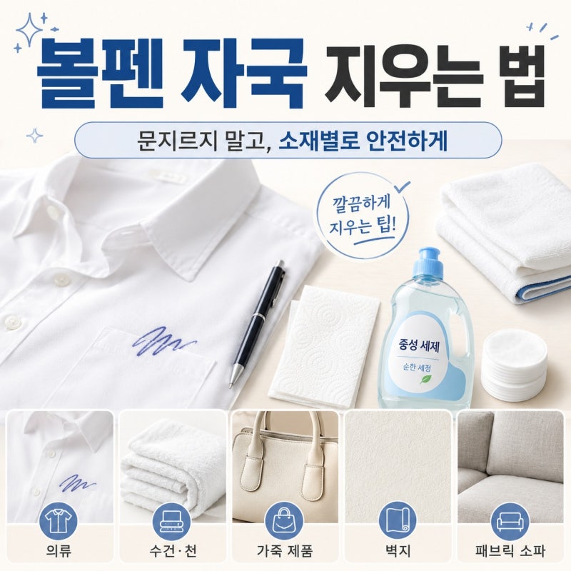 볼펜 자국 지우는 법, 옷 가죽 나무 및 벽지 소재에 맞는 잉크 제거하기