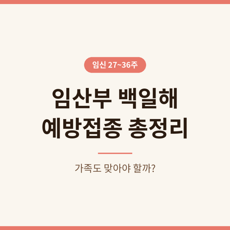 임산부 백일해 예방접종부터 아빠까지 — 접종 순서