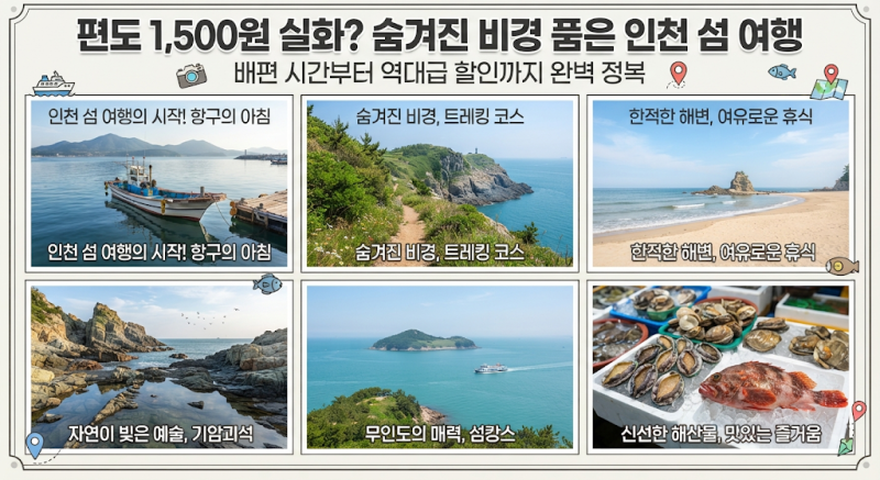 편도 1,500원 실화? 숨겨진 비경 품은 인천 섬 여행, 배편 시간부터 역대급 할인까지 완벽 정복