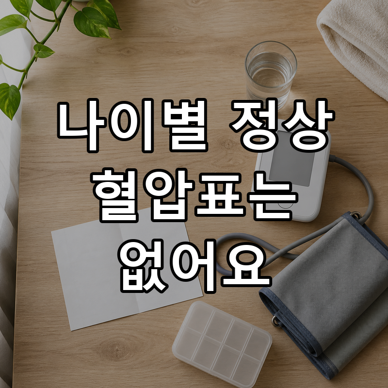 나이별 적정 혈압표는 없습니다 — 고혈압·저혈압 기준과 지금 할 일 (2026년 8월 기준)