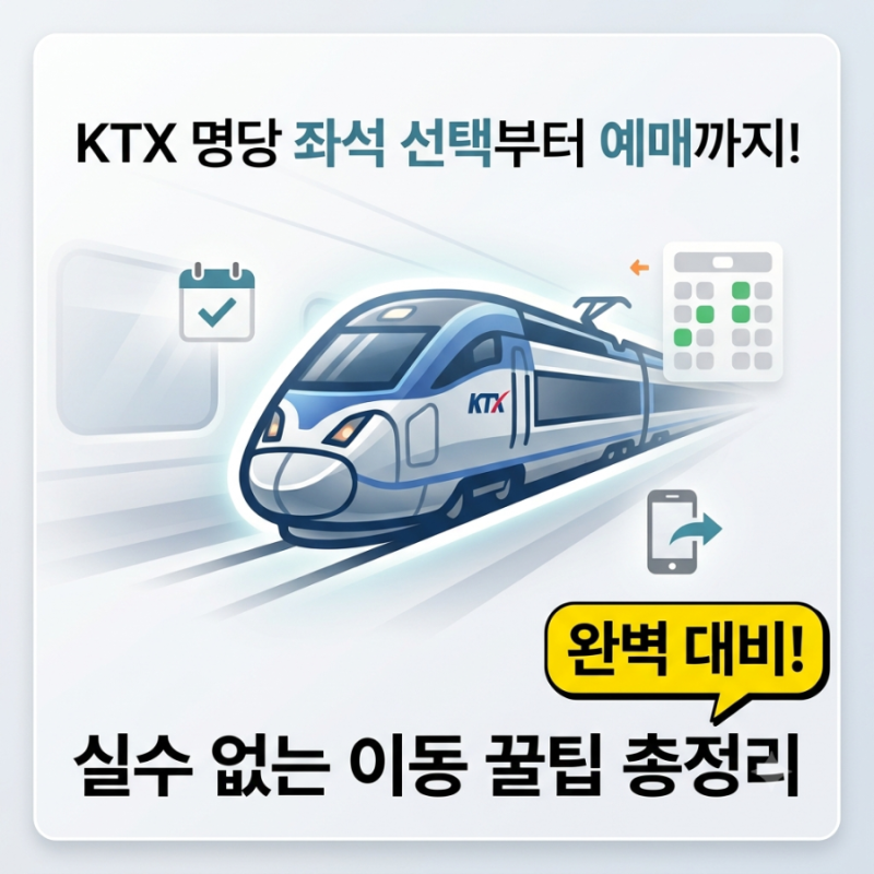 KTX 명당 좌석 선택부터 예매까지! 실수 없는 이동 꿀팁 총정리