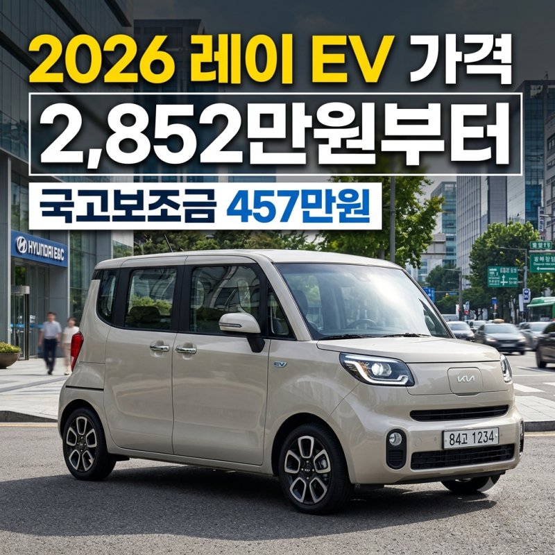 레이 전기차 가격 2,852만원부터… 보조금 457만원에 주행거리 205km, 경차 전기차로 살 만할까?