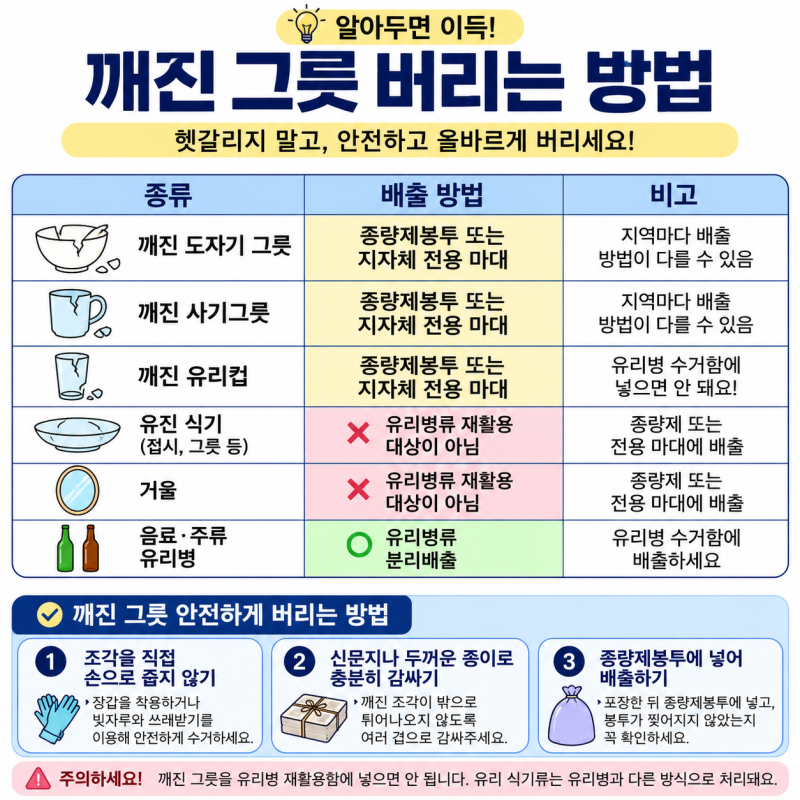 깨진 그릇 버리는 방법, 그냥 종량제봉투에 넣으면 될까? l 알아두면이득