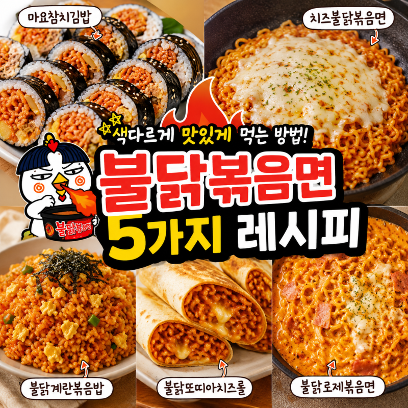 불닭볶음면 색다르게 맛있게 먹는 방법! 마요참치김밥부터 치즈불닭까지 5가지 레시피