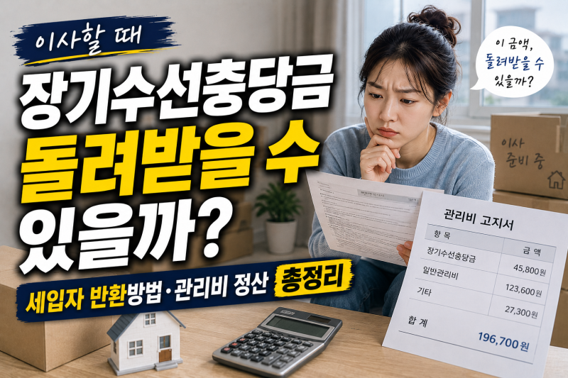 이사할 때 장기수선충당금 돌려받을 수 있을까? 세입자 반환방법·관리비 정산 총정리