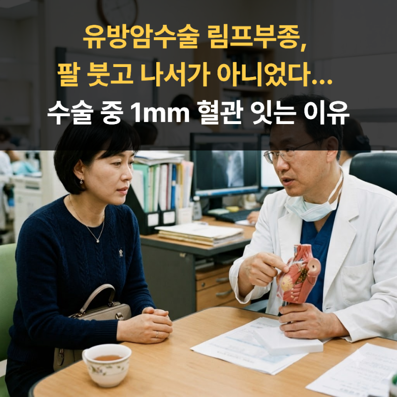 유방암수술 림프부종, 팔 붓고 나서가 아니었다... 수술 중 1mm 혈관 잇는 이유
