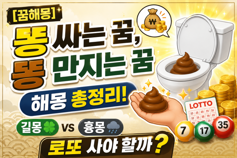 [꿈해몽] 똥 싸는 꿈, 똥 만지는 꿈 해몽 총정리! 로또 사야 할까? (길몽 vs 흉몽)