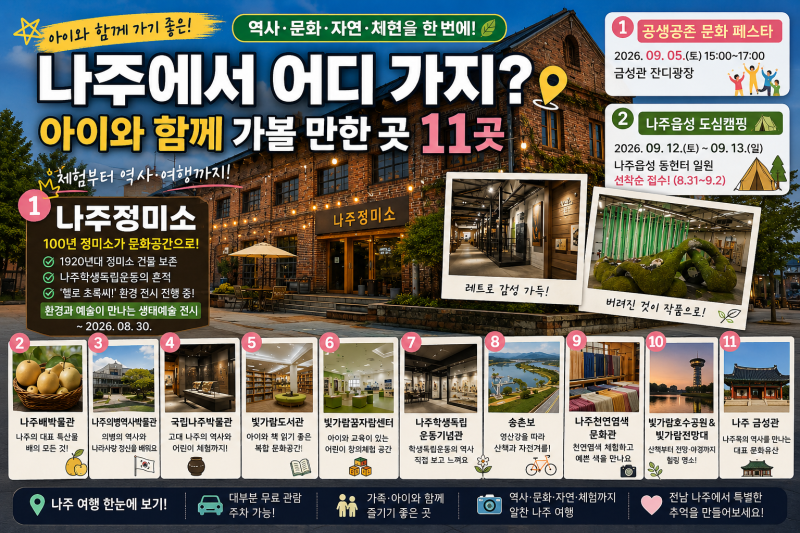 나주 가볼 만한 곳 총정리 100년 역사의 나주정미소부터 아이와 함께 가기 좋은 곳까지