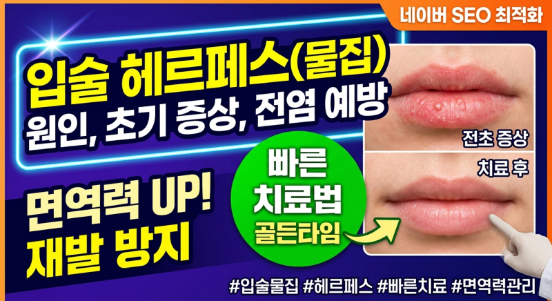 입술 헤르페스(물집) 원인, 초기 증상, 전염 예방 및 빠른 치료법