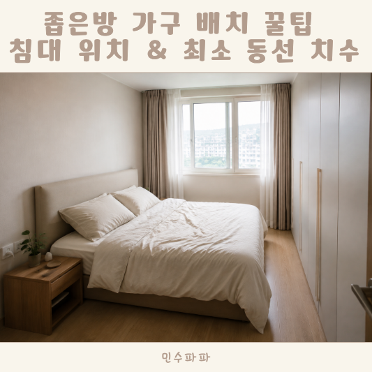 좁은방 가구 배치 꿀팁 안방 침대 위치선정과 최소 동선 치수 총정리