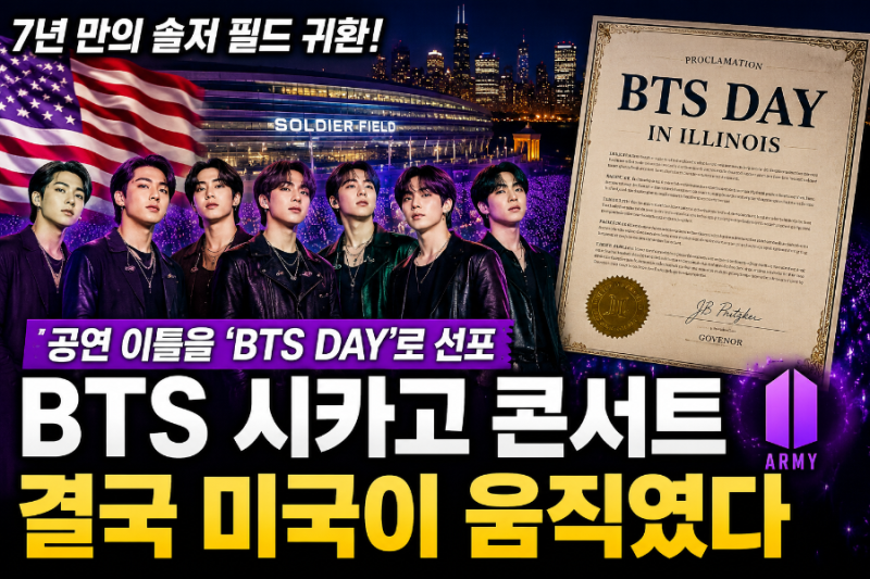 BTS 때문에 미국이 ‘이틀’을 기념일로 만들었다…시카고 콘서트 ‘BTS DAY’ 무슨 일?