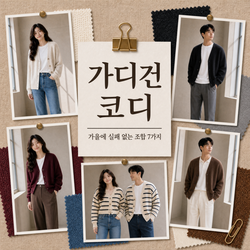가디건 코디, 가을에 실패 없는 7가지 조합