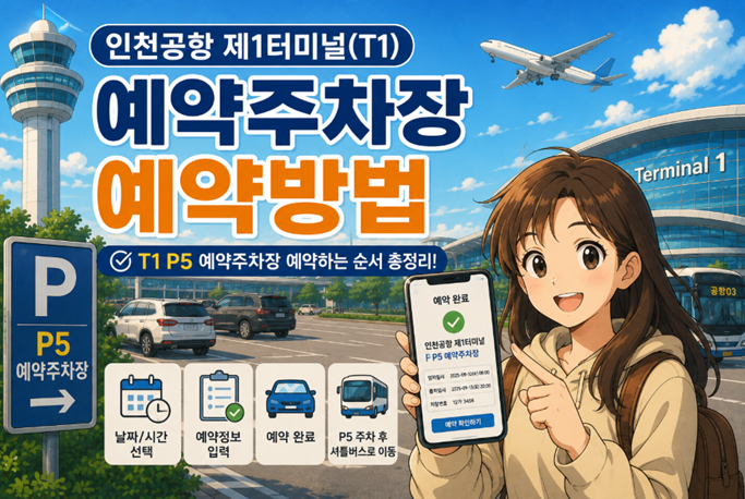 인천공항 제1터미널 P5 예약주차장 예약방법｜직접 예약해본 순서 총정리
