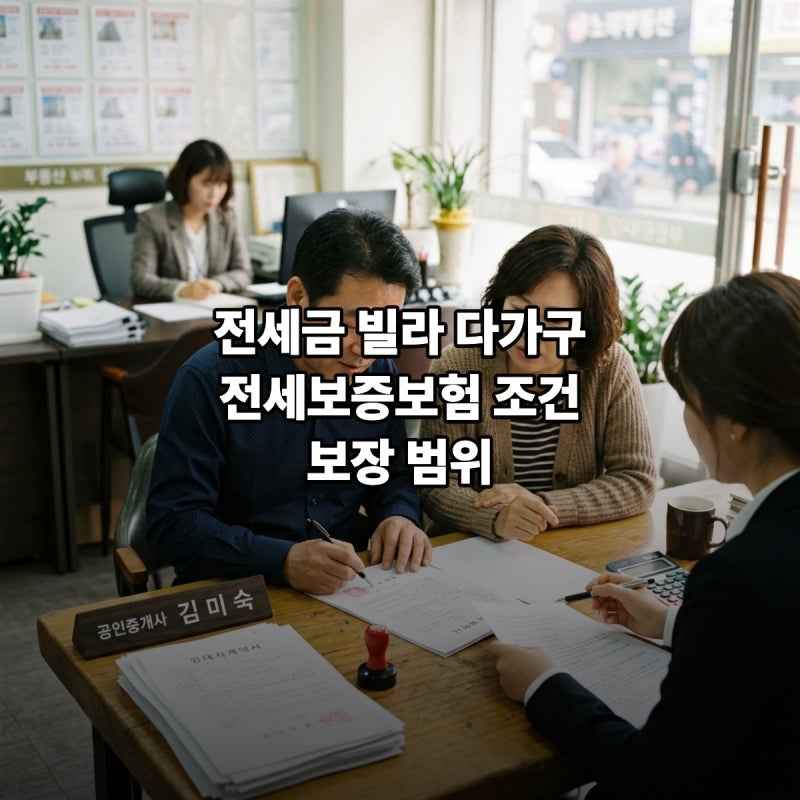 내 전세금 빌라나 다가구 주택 전세보증보험 가입 조건 보장 범위