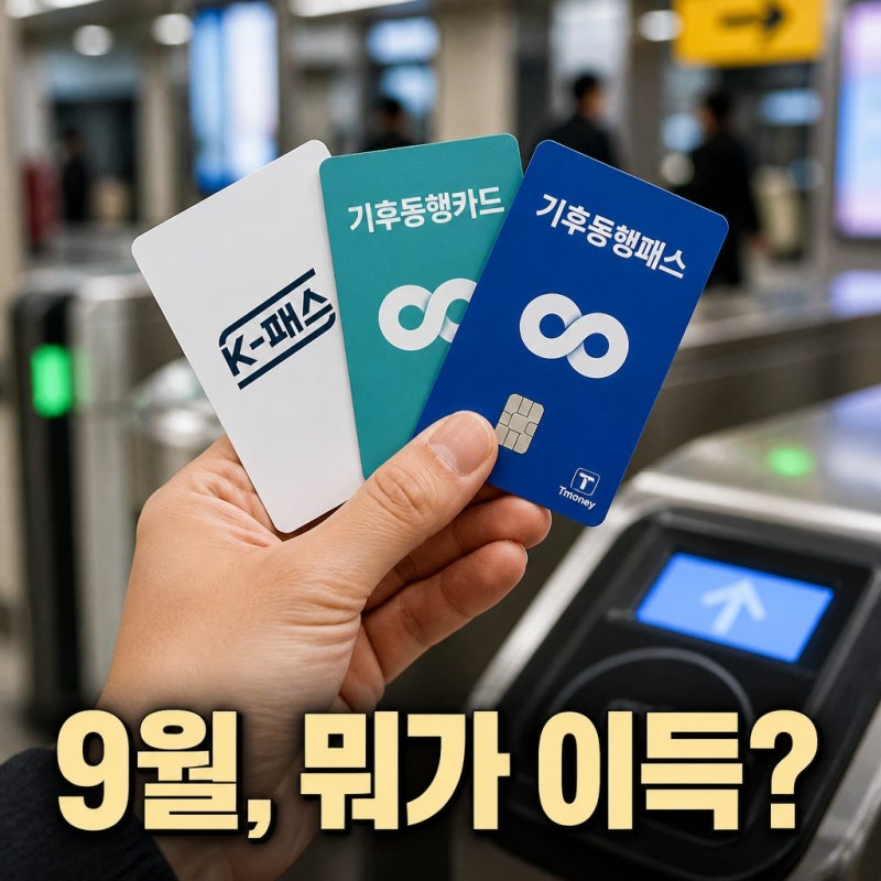 K-패스 vs 기후동행카드 vs 기후동행패스, 9월 1일 뭐가 가장 이득일까?