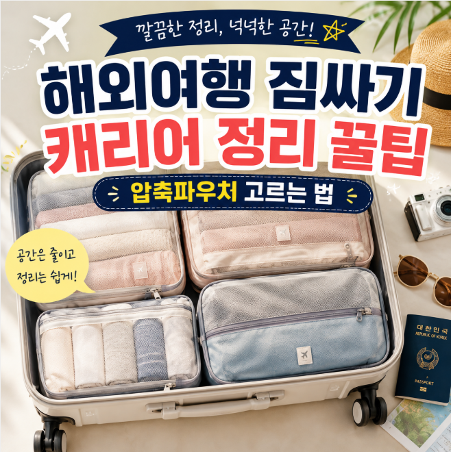 해외여행 짐싸기 캐리어 정리 여행용 압축파우치 고르는법