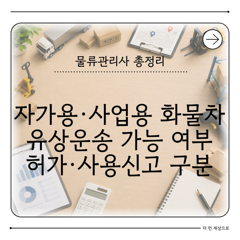 자가용·사업용 화물자동차 차이, 유상운송·허가 기준 정리