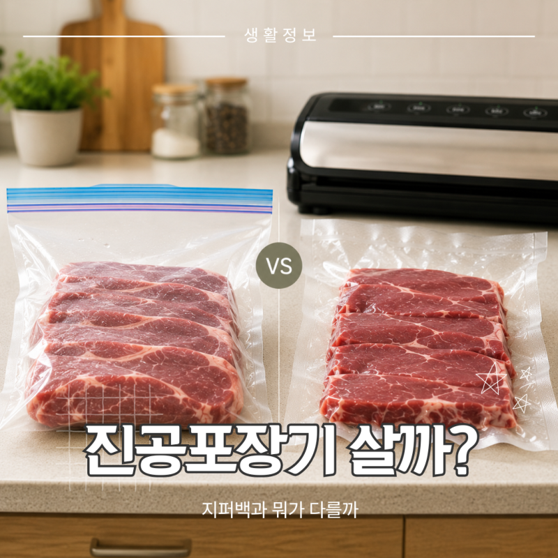 진공포장기 살까? 지퍼백 냉동과 뭐가 다를까