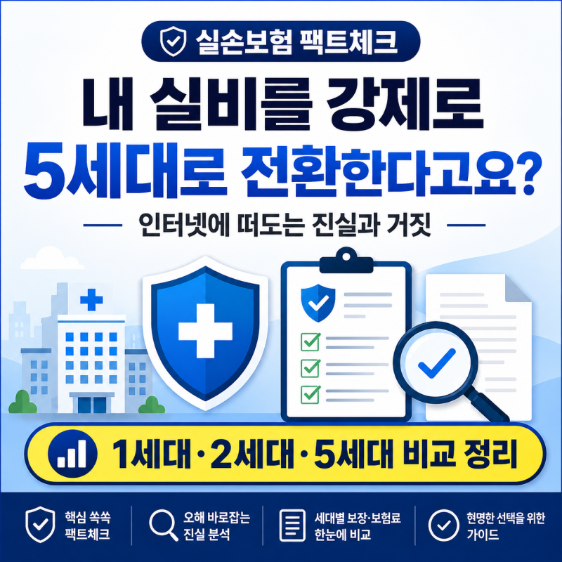 내 실손보험을 강제로 5세대로 전환한다고요? 인터넷에 떠도는 5세대 실손보험 진실과 거짓