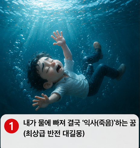 꿈 해몽 _ 내가 물에 빠져 익사하는 꿈 / 죽어야 대박 나는 반전 길몽 총정리 (재물운, 신분 상....