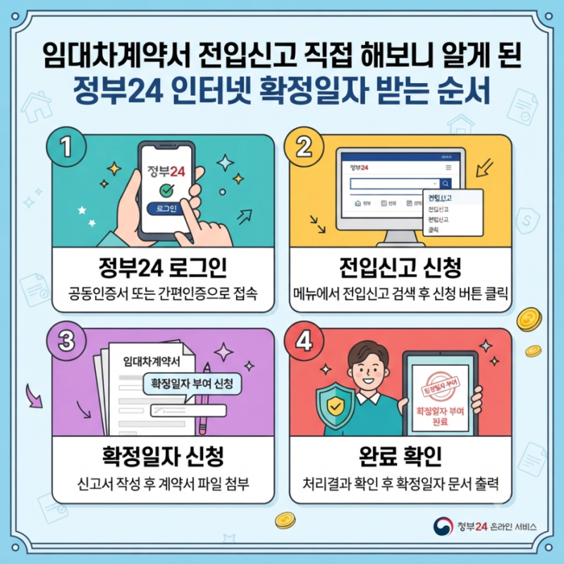임대차계약서 전입신고 직접 해보니 알게 된 정부24 인터넷 확정일자 받는 순서